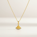 Gold plated fan necklace